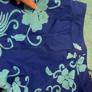 Pendleton Originals‎ Women 14 waistband Blue Floral Print Capri Pants Wide Leg